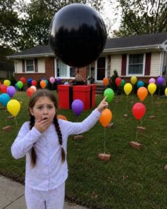 My Little Sister Gave Away Her Lunch Money to Buy a Lonely Boy at the Hospital a Birthday Cake – The Next Morning, We Found a Black Balloon Attached to a Red Box on Our Lawn