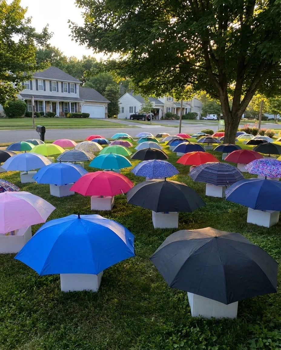 My Son Gave Away His Late Father’s Umbrella to a Stranger — Days Later, Our Lawn Was Filled With Umbrellas and a Story I Never Expected