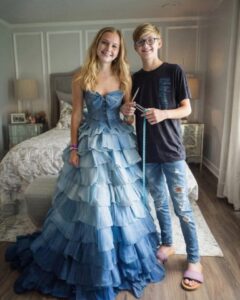 My Stepmom Refused to Give Me Money for a Prom Dress – My Brother Sewed One from Our Late Mom’s Jeans Collection