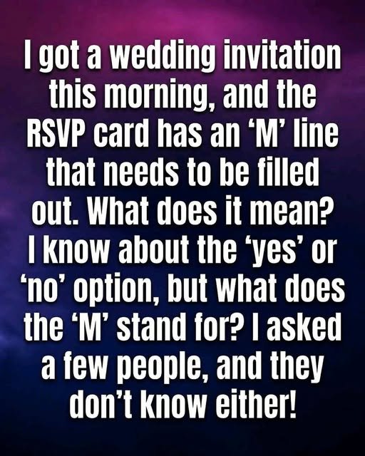 That Mysterious “M” on an RSVP Card — Here’s What It Really Means