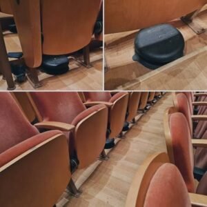 What are these metal discs under many seats at a concert hall?